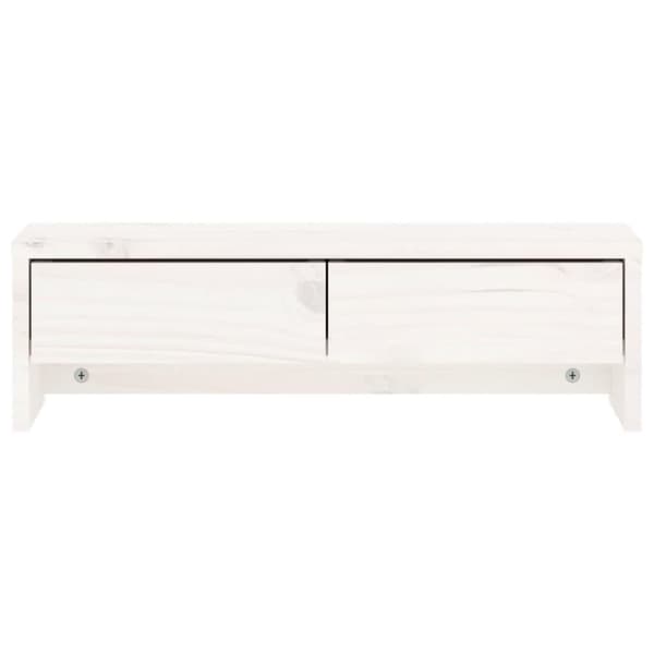 vidaXL Monitorstativ hvit 50x27x15 cm heltre furu