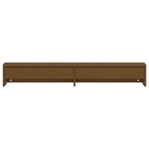 vidaXL Monitorstativ honningbrun 100x27x15 cm heltre furu