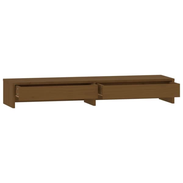 vidaXL Monitorstativ honningbrun 100x27x15 cm heltre furu