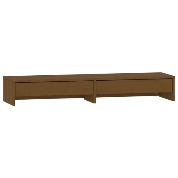 vidaXL Monitorstativ honningbrun 100x27x15 cm heltre furu