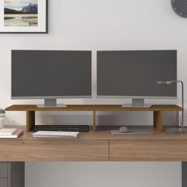 vidaXL Näyttökoroke hunajanruskea 100x27x15 cm täysi mänty
