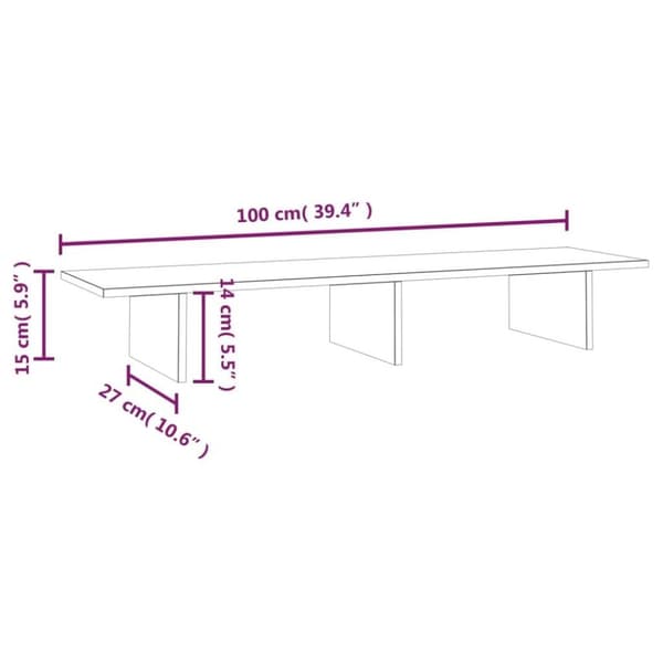 vidaXL Näyttökoroke hunajanruskea 100x27x15 cm täysi mänty