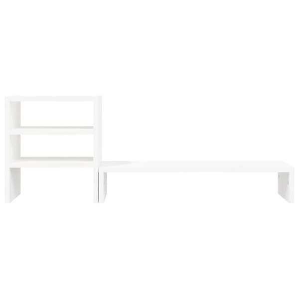 vidaXL Monitorstativ hvit 81x20x30 cm heltre furu