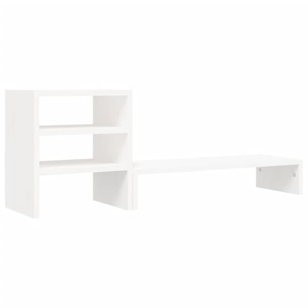 vidaXL Monitorstativ hvit 81x20x30 cm heltre furu