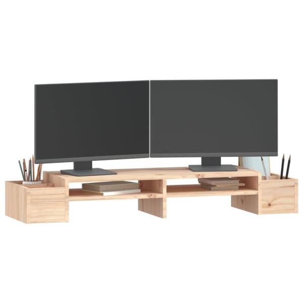 vidaXL Monitorstativ 100x27,5x15 cm heltre furu