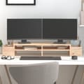 Miniatyrbilde 1 av 8: vidaXL Monitorstativ 100x27,5x15 cm heltre furu