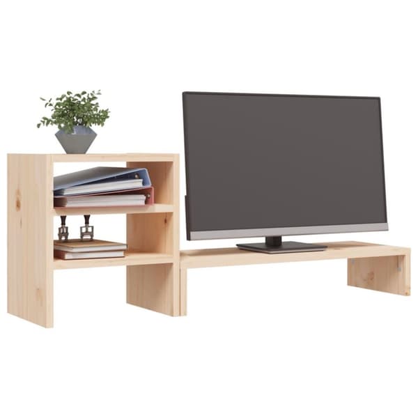 vidaXL Monitorstativ 81x20x30 cm heltre furu