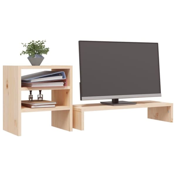 vidaXL Monitorstativ 81x20x30 cm heltre furu