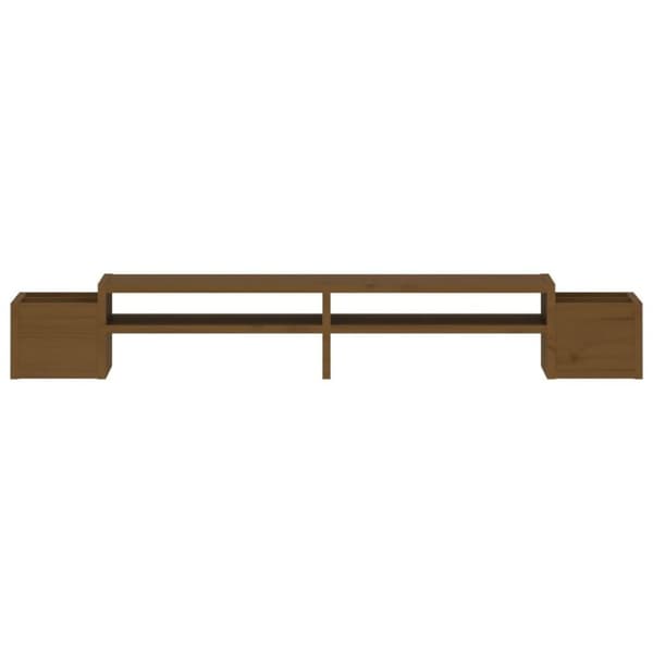 vidaXL skærmholder 100x27,5x15 cm massivt fyrretræ gyldenbrun