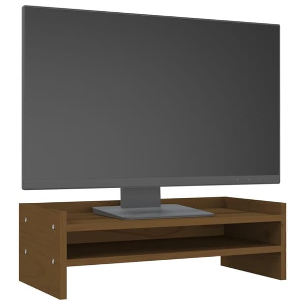 vidaXL skærmholder 50x24x16 cm massivt fyrretræ gyldenbrun