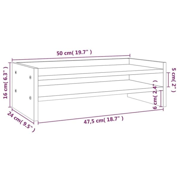 vidaXL skærmholder 50x24x16 cm massivt fyrretræ gyldenbrun