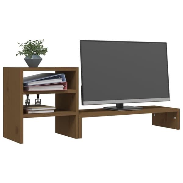 vidaXL Näyttökoroke hunajanruskea 81x20x30 cm täysi mänty