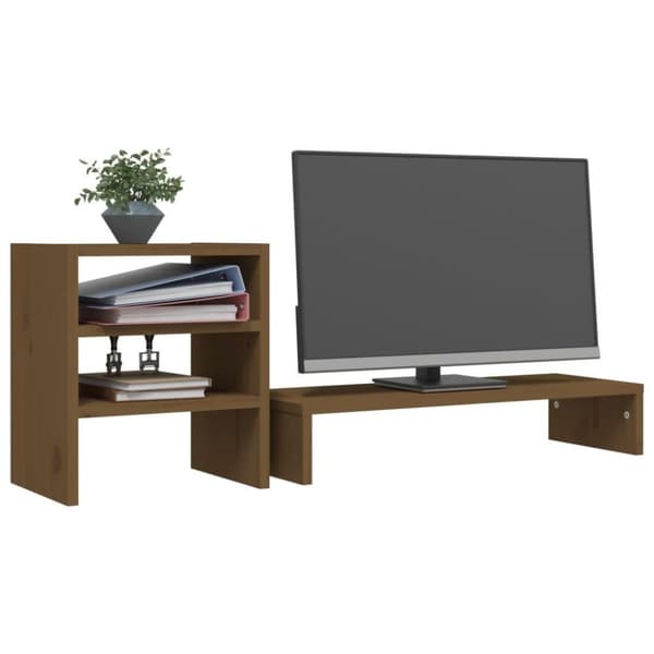 vidaXL Näyttökoroke hunajanruskea 81x20x30 cm täysi mänty