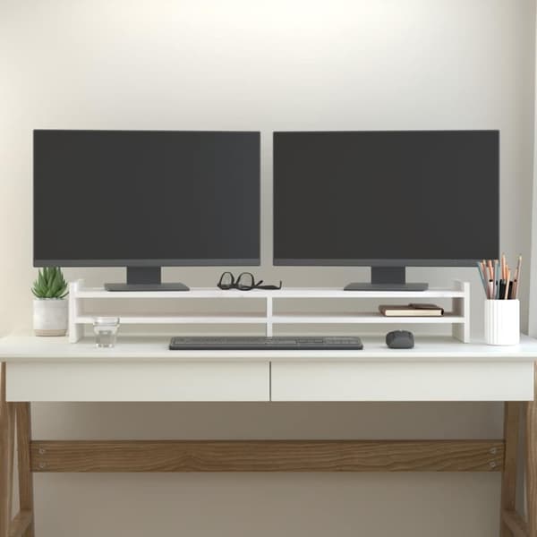 vidaXL skærmholder 100x27x15 cm massivt fyrretræ hvid