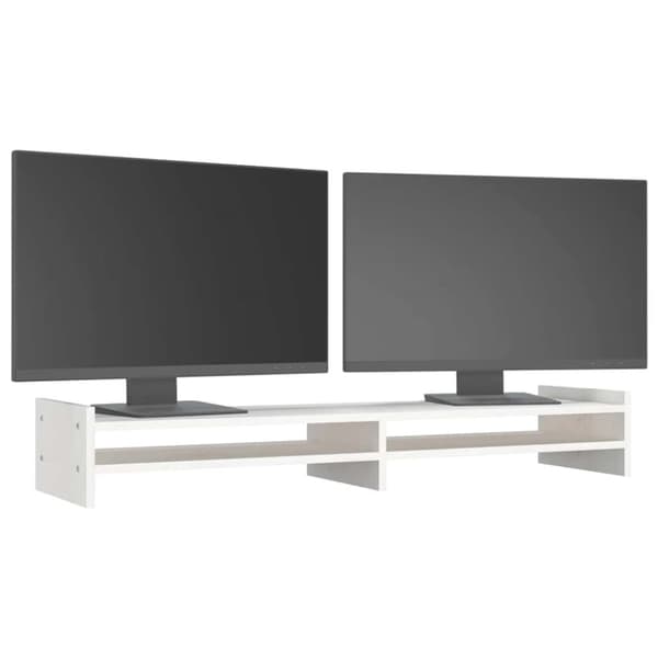 vidaXL skærmholder 100x27x15 cm massivt fyrretræ hvid