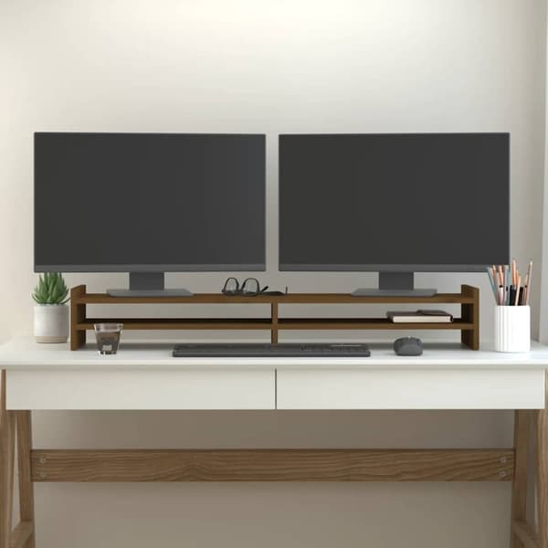 vidaXL Skärmställ honungsbrun 100x27x15 cm massiv furu