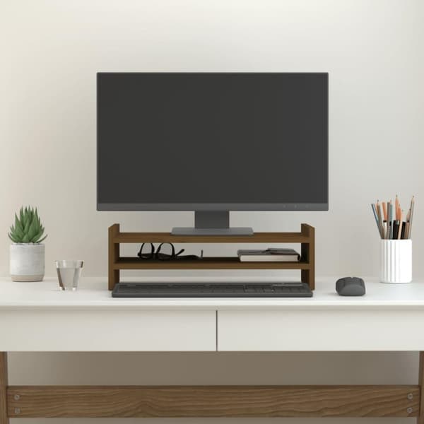 vidaXL Skärmställ honungsbrun 50x27x15 cm massiv furu
