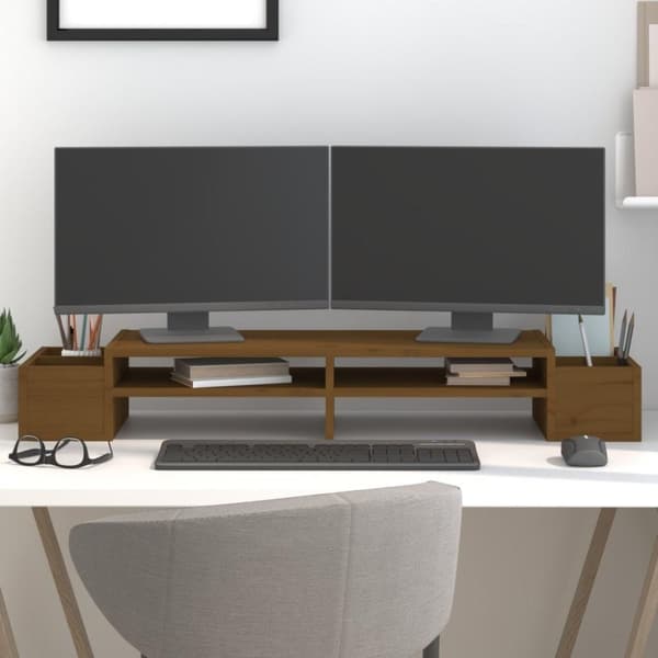 vidaXL Skärmställ honungsbrun 100x27,5x15 cm massiv furu