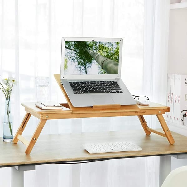 Rootz Laptop Bord Bambus - Rootz - Højdejusterbar Og Sammenfoldelig - Laptop Stand