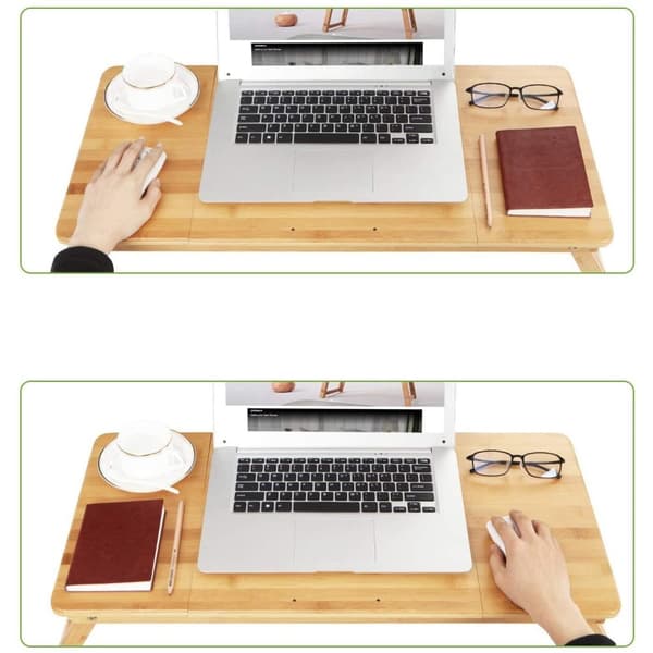 Rootz Laptop Bord Bambus - Rootz - Højdejusterbar Og Sammenfoldelig - Laptop Stand