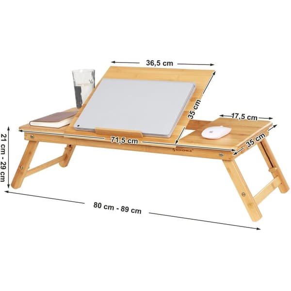 Rootz Laptop Bord Bambus - Rootz - Højdejusterbar Og Sammenfoldelig - Laptop Stand