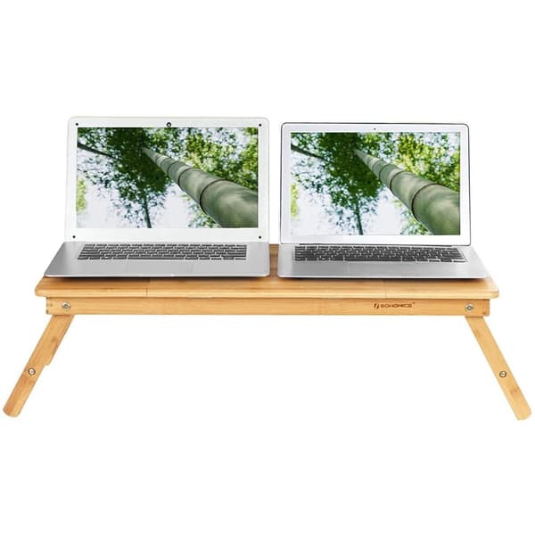 Rootz Laptop Bord Bambus - Rootz - Højdejusterbar Og Sammenfoldelig - Laptop Stand
