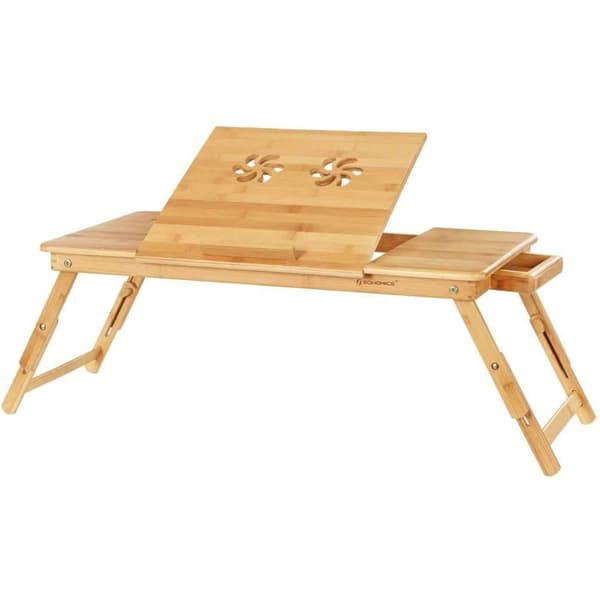 Rootz Laptop Bord Bambus - Rootz - Højdejusterbar Og Sammenfoldelig - Laptop Stand