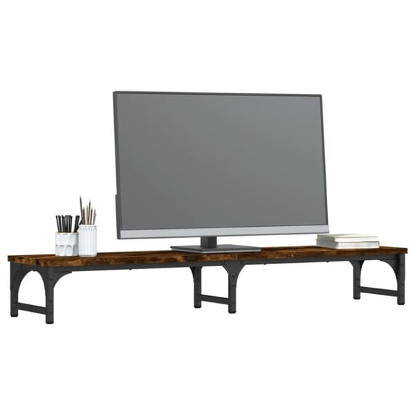 vidaXL skærmstander 105x23x15,5 cm konstrueret træ røget egetræsfarve