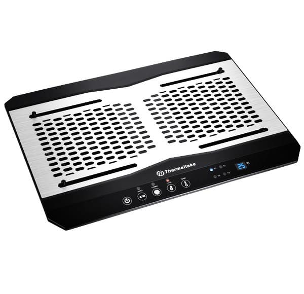 Thermaltake CL-N002-PL12BL-A bærbar kølepude 1300 RPM Aluminium, Sort Aluminium, Sort