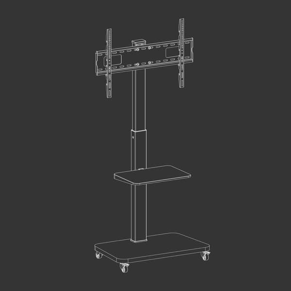 Tm Electron Golvstativ Tv Med Hjul 37´´-75´´ 40kg Silver