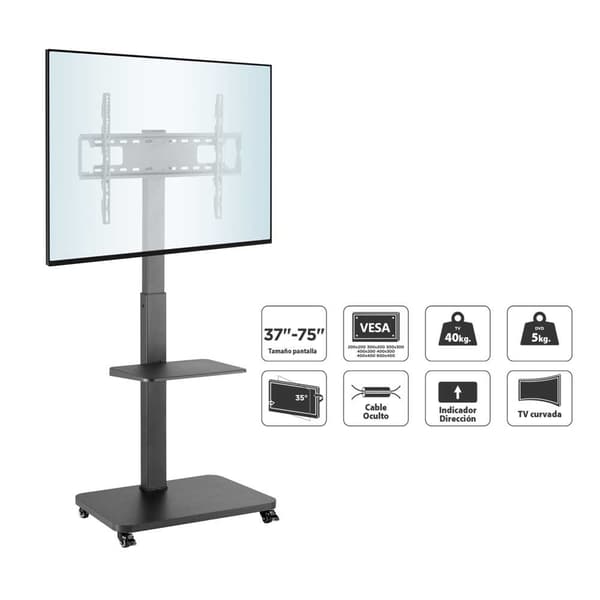 Tm Electron Golvstativ Tv Med Hjul 37´´-75´´ 40kg Silver