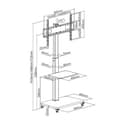 Miniatyrbild 7 av 7: Tm Electron Golvstativ Tv Med Hjul 37´´-75´´ 40kg Silver