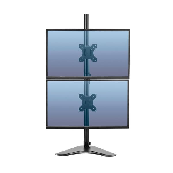 Fellowes Freestanding Dual Vertical Monitor Arm Musta Max 16 kg