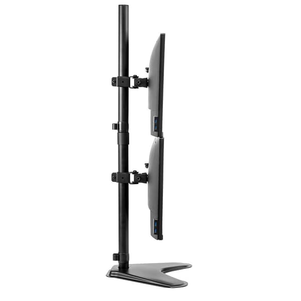 Fellowes Freestanding Dual Vertical Monitor Arm Musta Max 16 kg