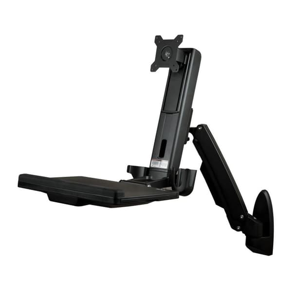 Startech Sit Stand Desk Wall Mount One Monitor Svart
