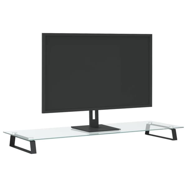 vidaXL Skjermstativ svart 100x35x8 cm herdet glass og metall