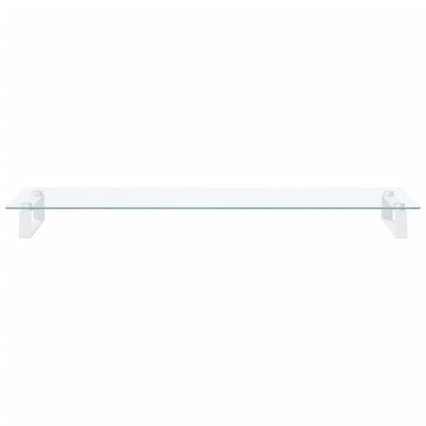 vidaXL skærmstander 100x35x8 cm hærdet glas og metal hvid