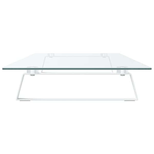 vidaXL skærmstander 100x35x8 cm hærdet glas og metal hvid