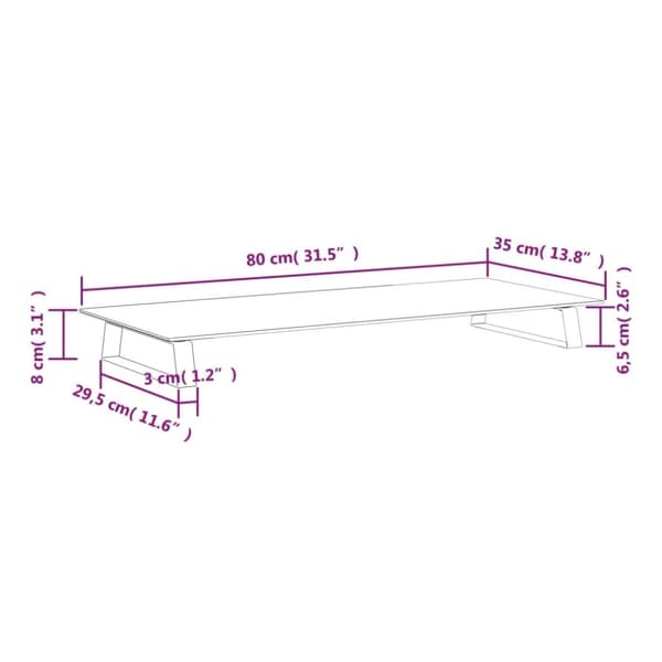 vidaXL Skjermstativ svart 80x35x8 cm herdet glass og metall