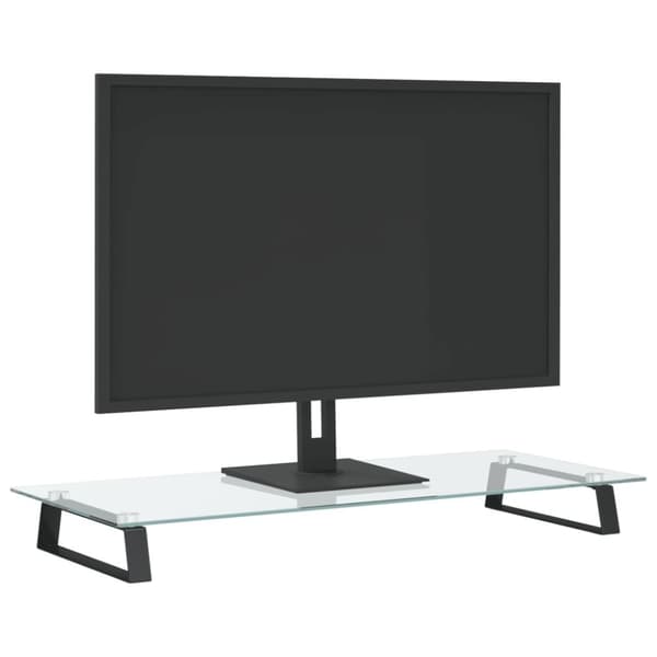 vidaXL Skjermstativ svart 80x35x8 cm herdet glass og metall