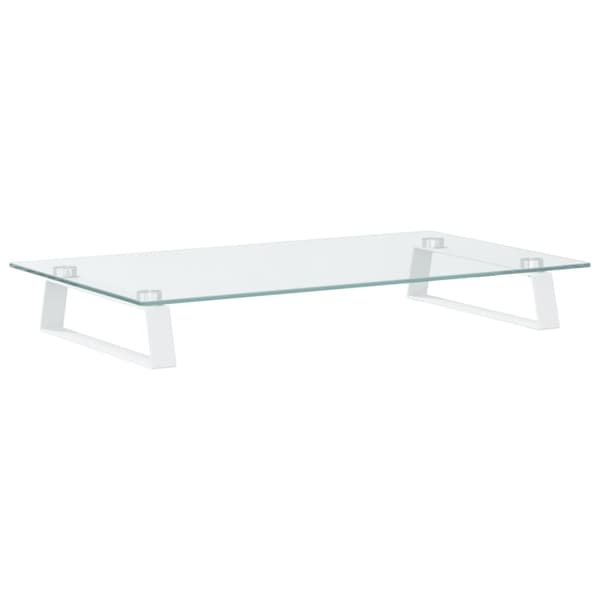 vidaXL Skärmställ vit 60x35x8 cm härdat glas och metall