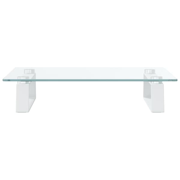 vidaXL Skjermstativ hvit 40x35x8 cm herdet glass og metall