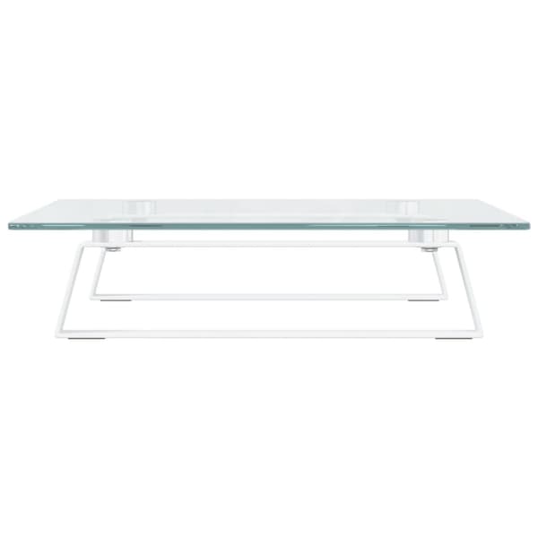 vidaXL Skjermstativ hvit 40x35x8 cm herdet glass og metall