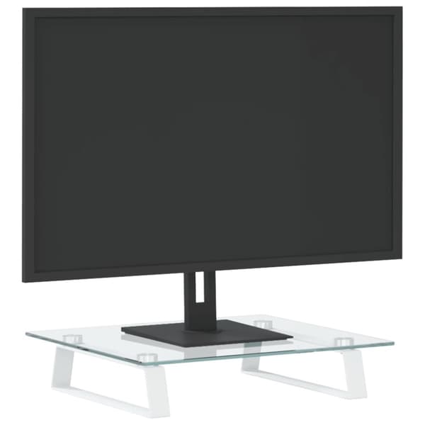 vidaXL Skjermstativ hvit 40x35x8 cm herdet glass og metall
