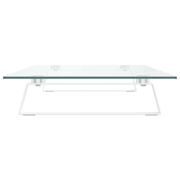 vidaXL Skärmställ vit 80x35x8 cm härdat glas och metall