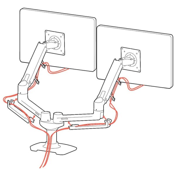 Ergotron Armmontering Til Dobbelt Skærm Lx 45-245-026 27´´ Max 18.1kg Sort