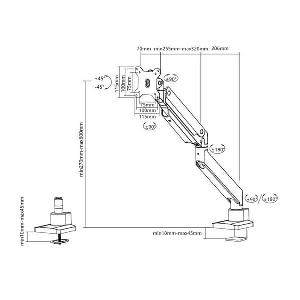 Neomounts Monitorarmmontering Pro Nm-d775 Transparent