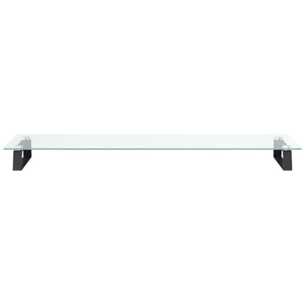 Skärmställ svart 100x35x8 cm härdat glas och metall