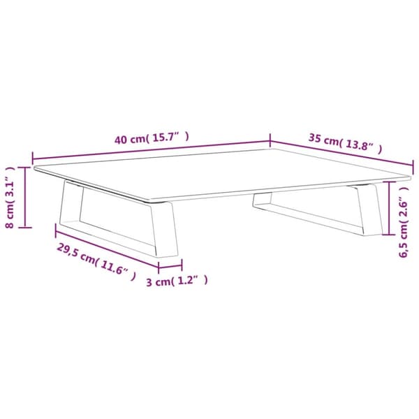 Skärmställ vit 40x35x8 cm härdat glas och metall