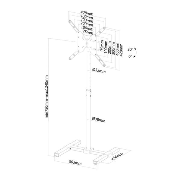 Neomounts Fs 100 Monitor Monitor Golvstativ 42´´ Silver